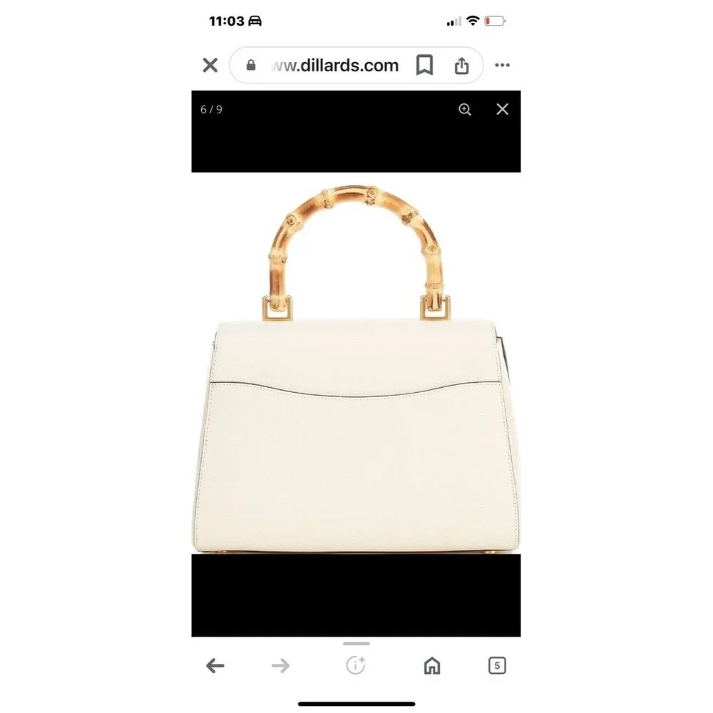 kate spade New York Katy Textured Leather Bamboo Medium Top Handle Satch… - Picture 5 of 11